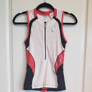 PEARL IZUMI Elite Women's Pink & White Cycling Sleeveless Tank Jeresy Size S